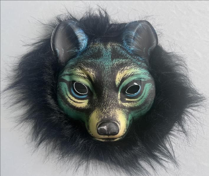 Sculpted wolf character mask from the PartyTime presentation archive